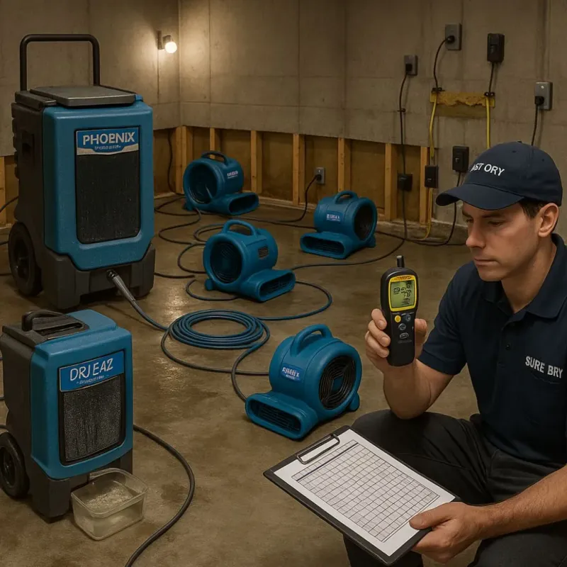 Structural Drying and Dehumidification process in Logan, OH